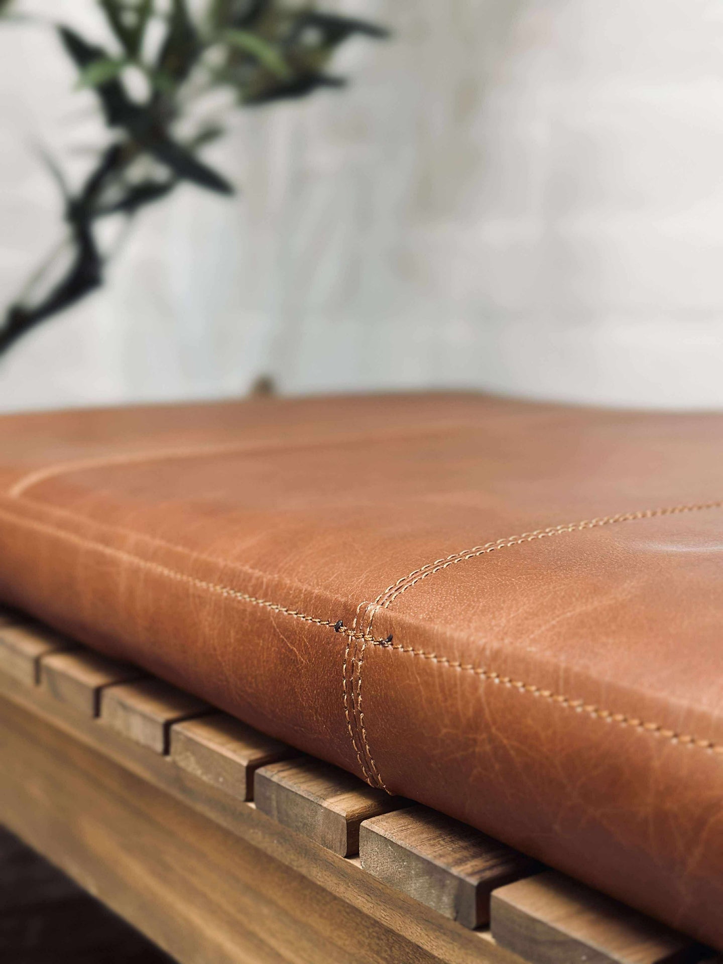 Sittdyna i läder Tokyo - 118 cm Cognac