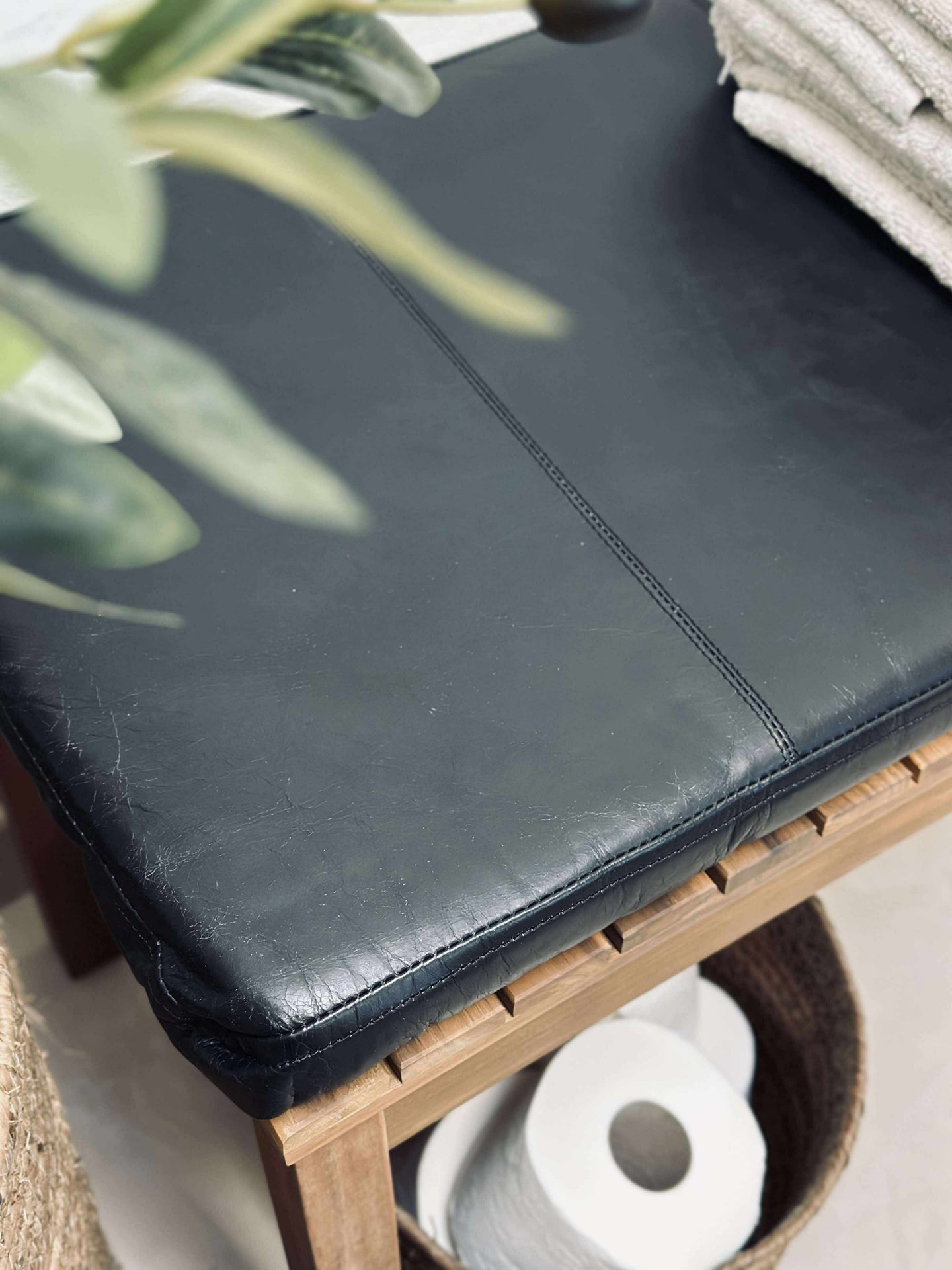 Dyna i läder Tokyo - 140 cm Svart
