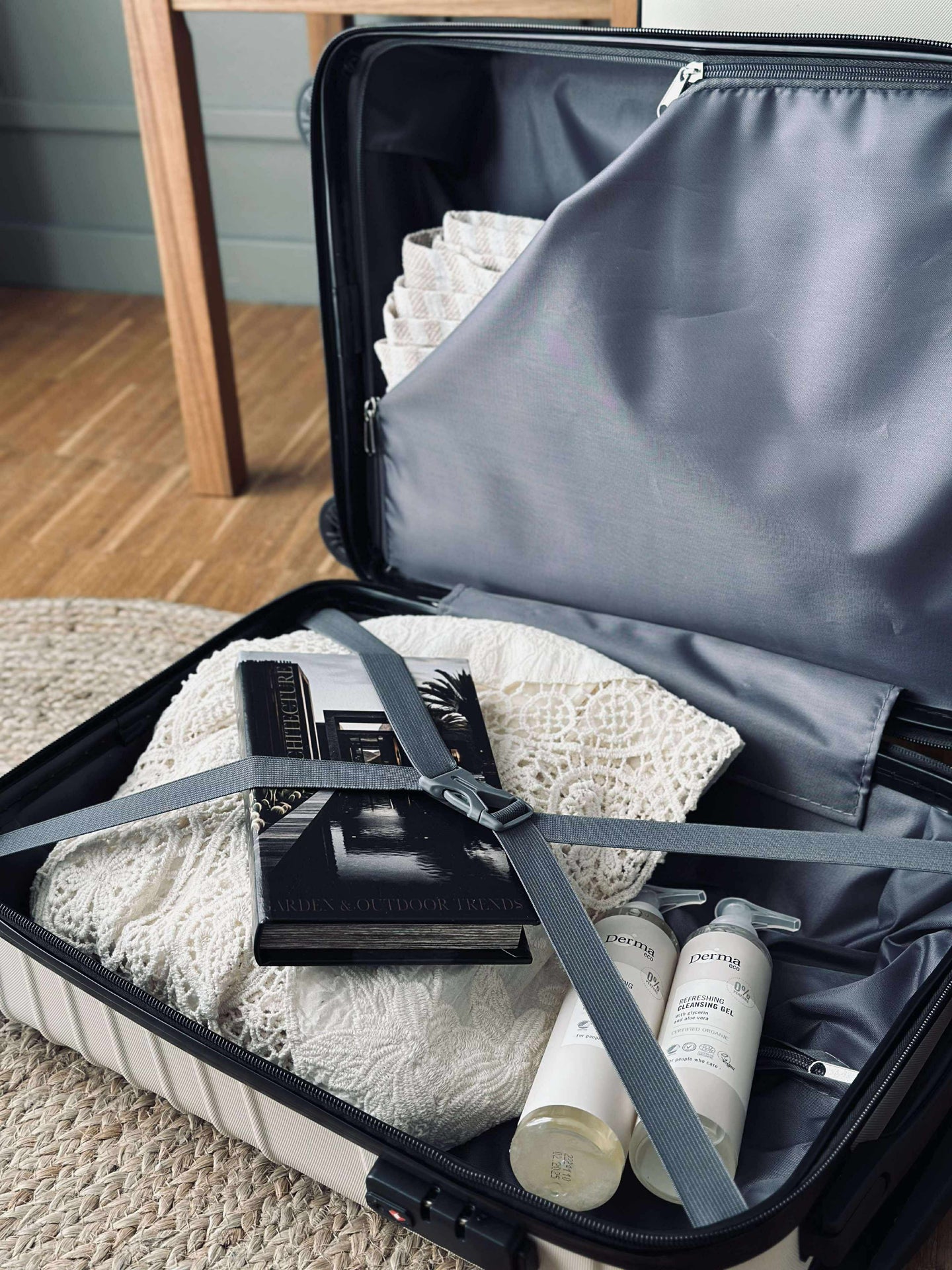 Resväskeset med 3 st – Beige