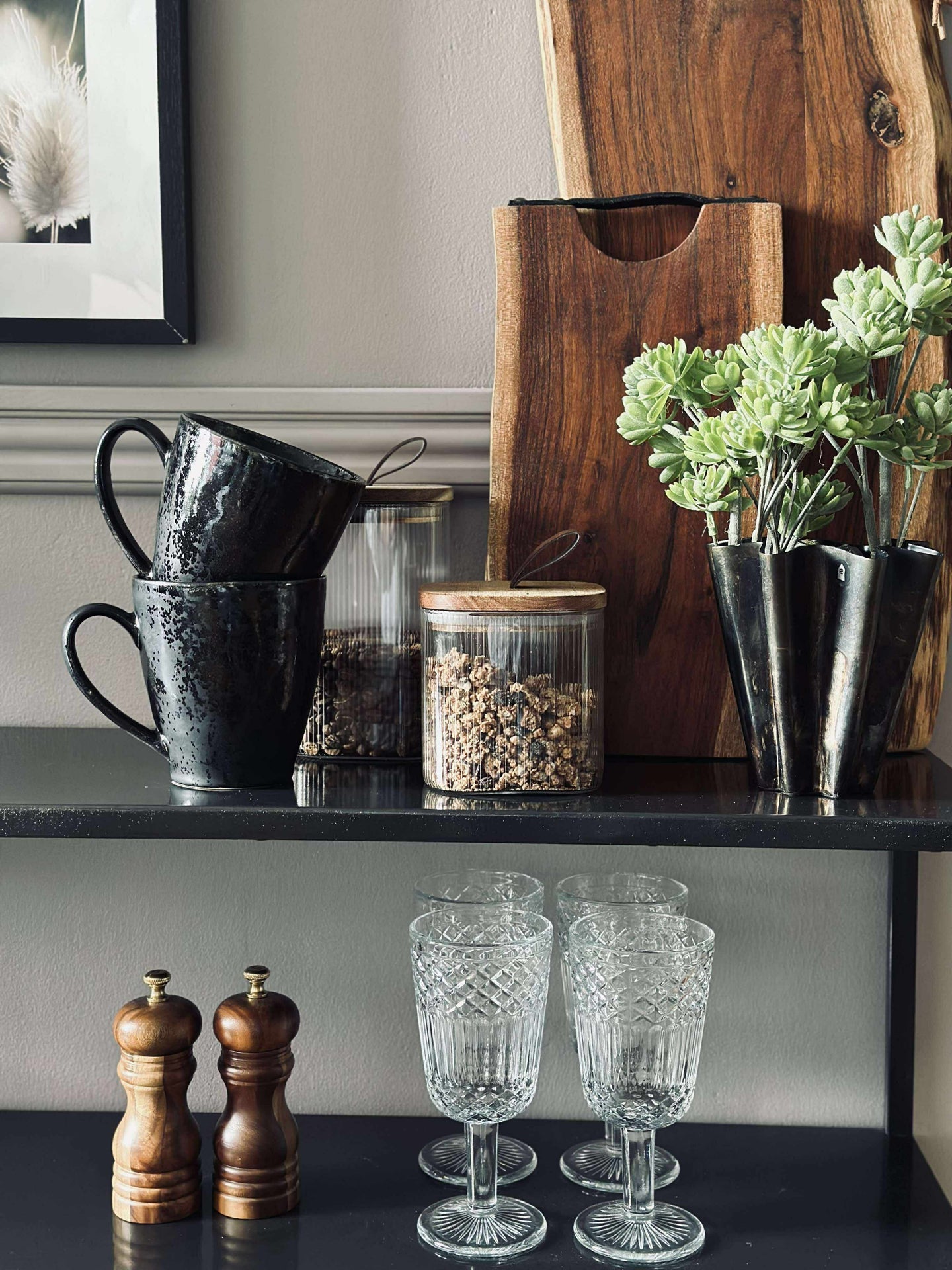 XL Mugg med handtag i stengods – Matt svart