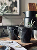 XL-mugg med handtag i stengods – matt svart