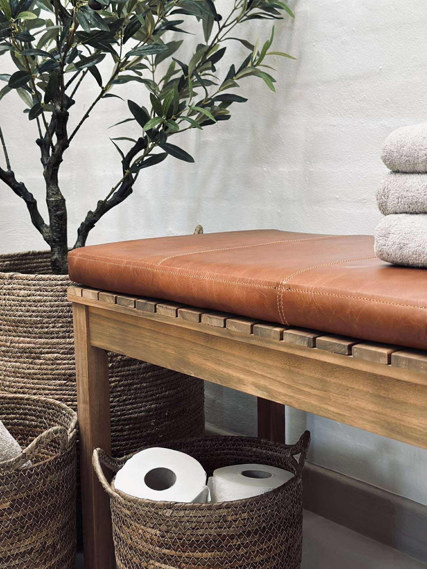 Dyna i läder Tokyo - 140 cm Cognac