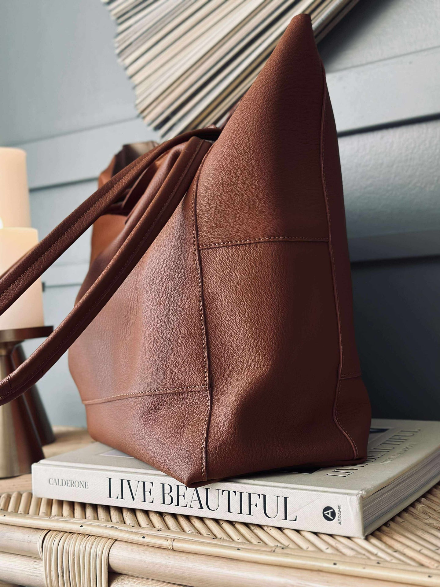 Shopper Daily i mjukt läder - Cognac