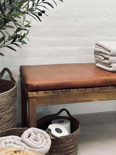 Lädersits Tokyo - 88cm Cognac