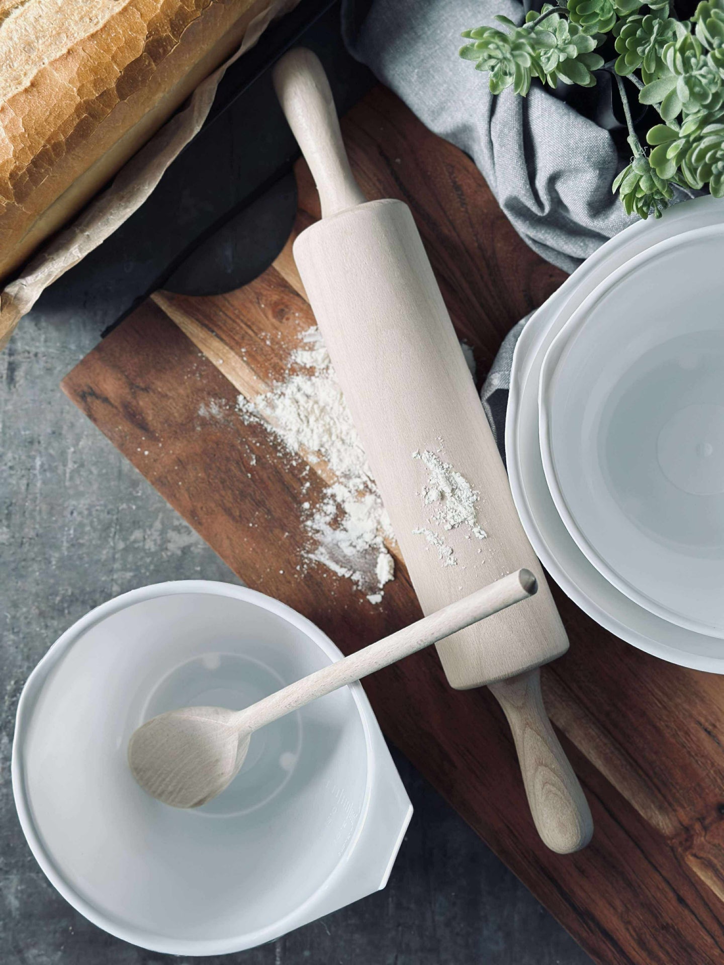 Vita Rörskålar - Set om 3 st.