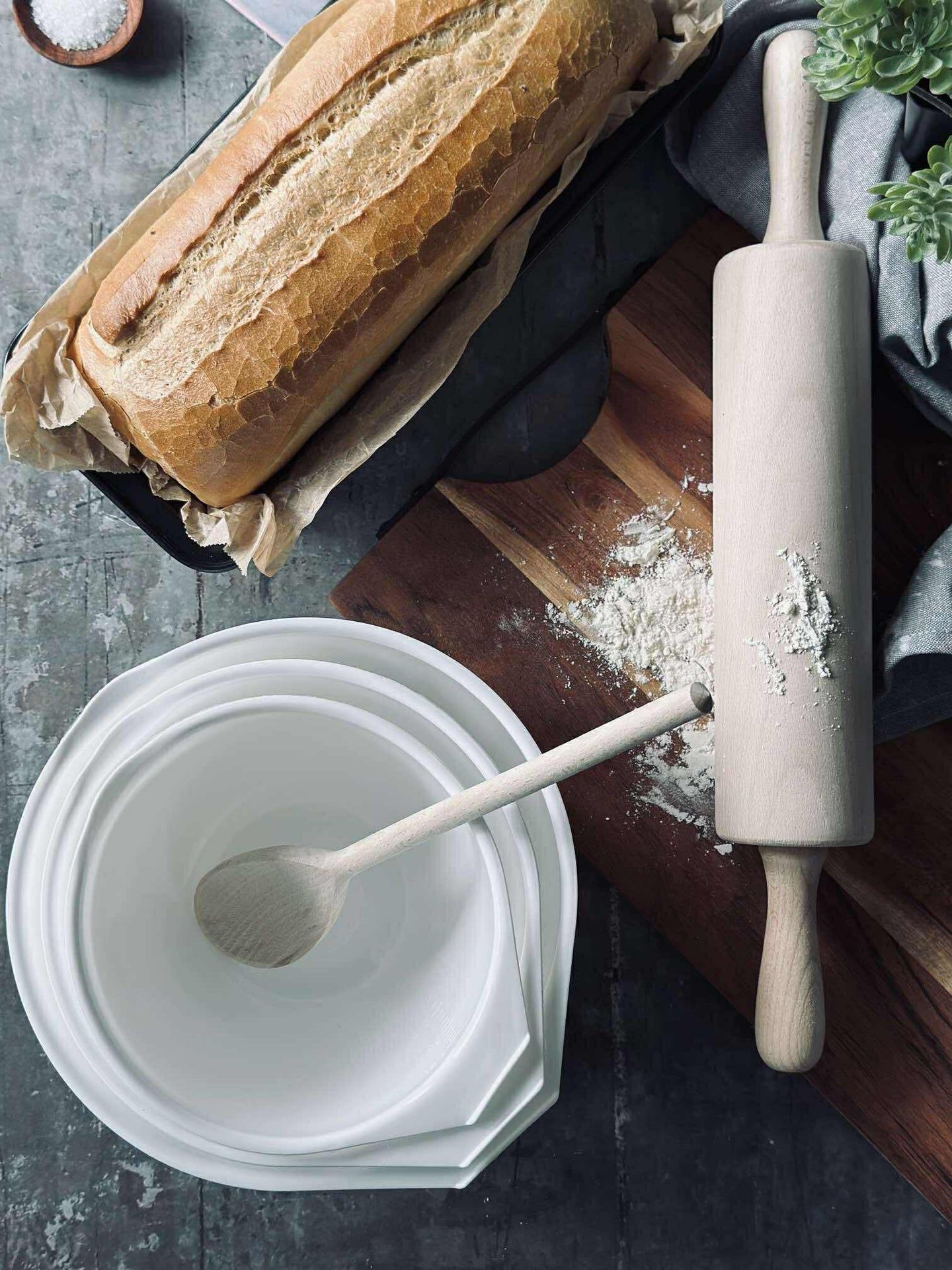 Vita Rörskålar - Set om 3 st.