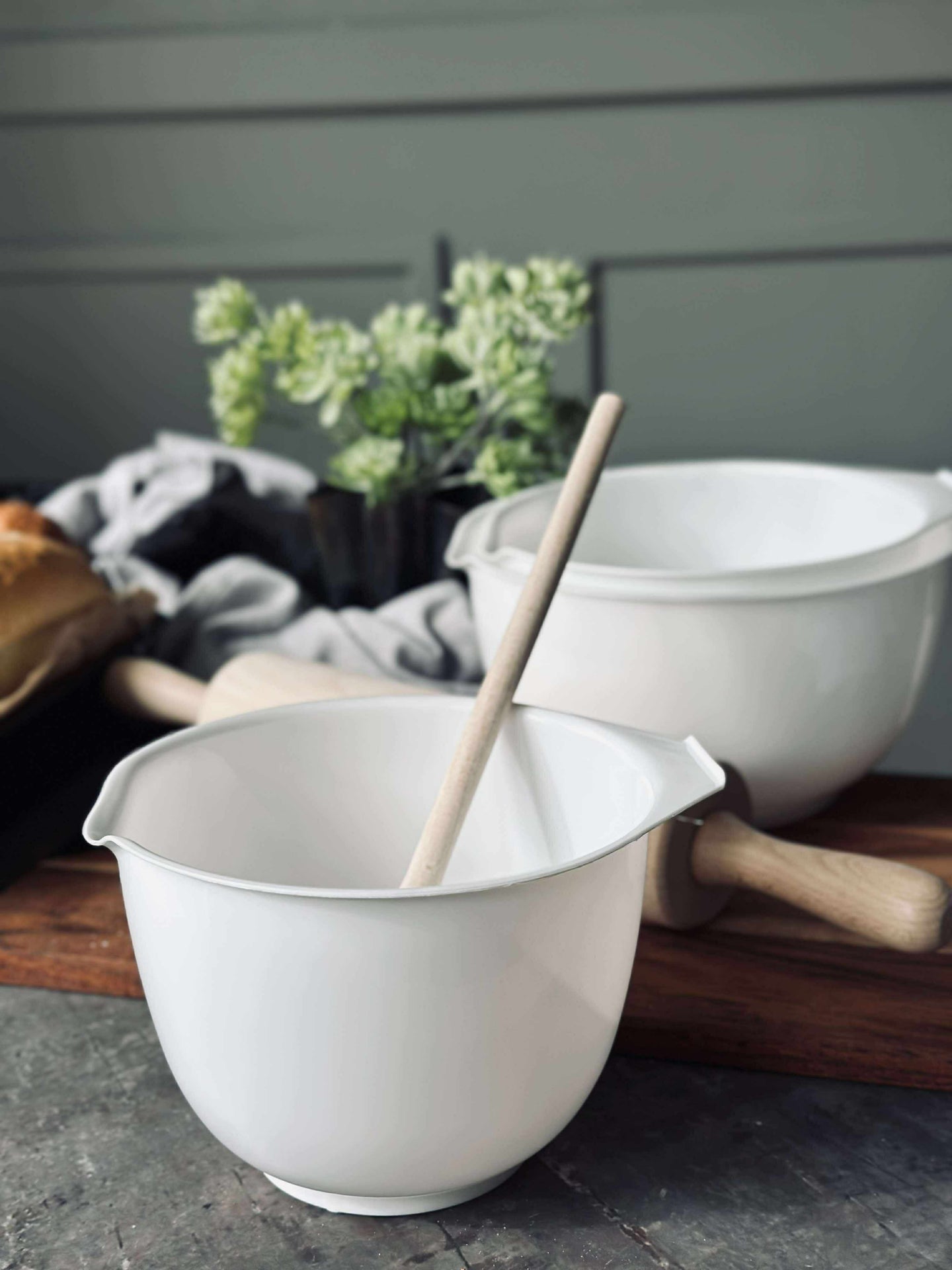 Vita Rörskålar - Set om 3 st.