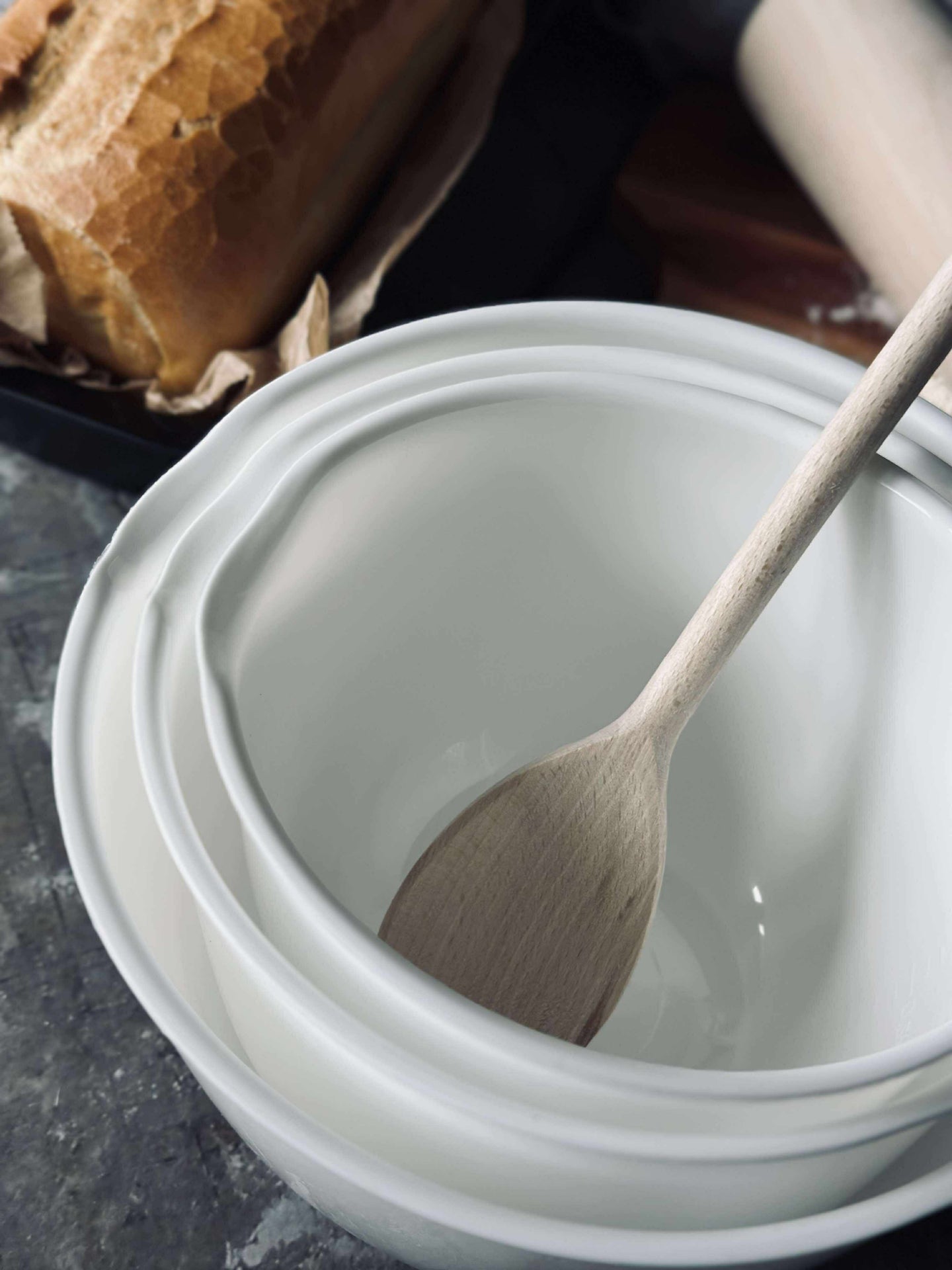 Vita Rörskålar - Set om 3 st.