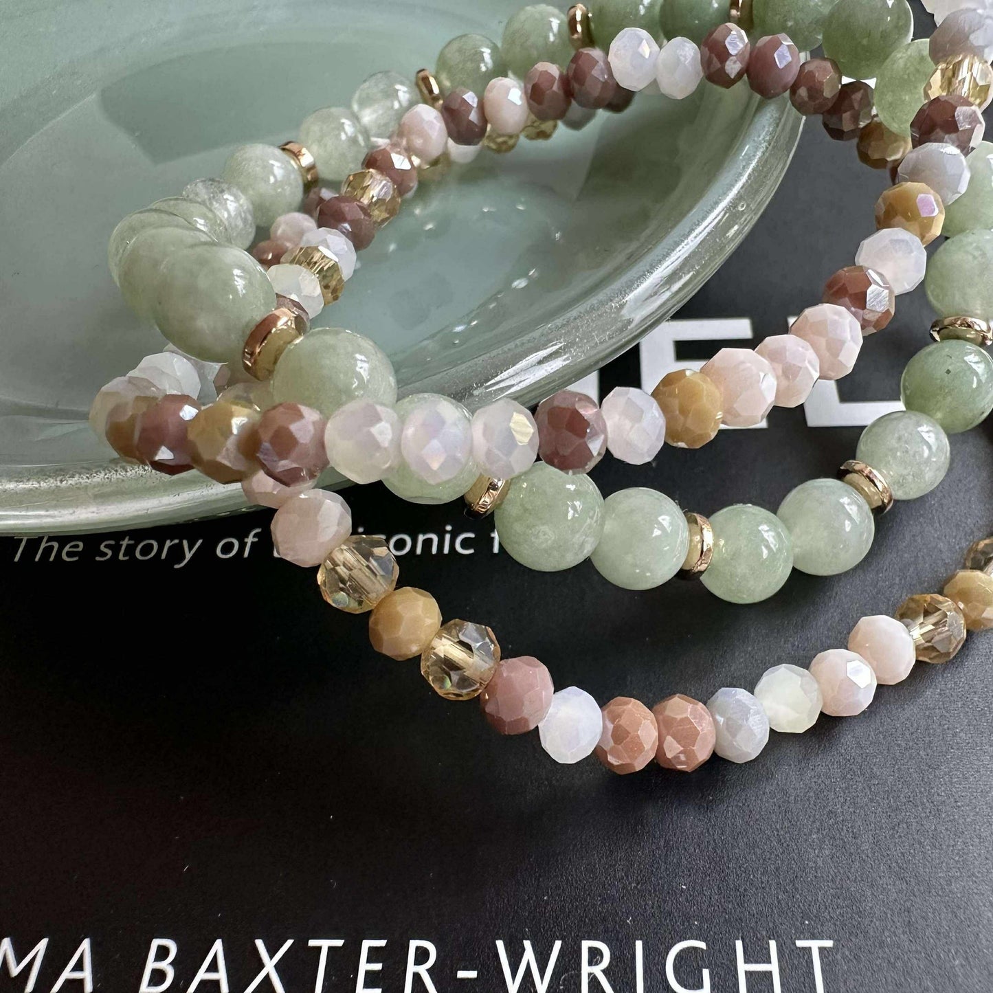 Armband Luna Jade Green – Set med 3 st