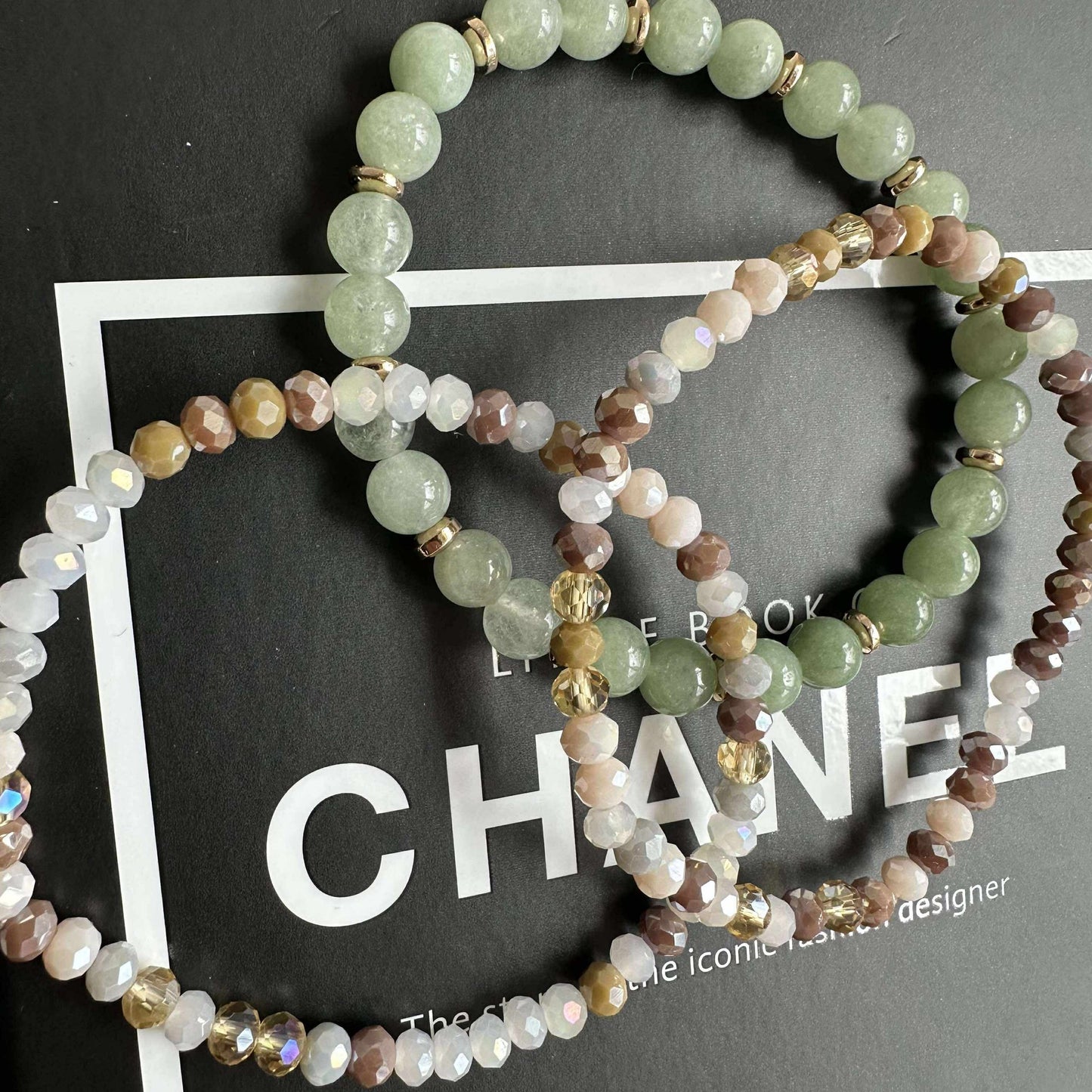 Armband Luna Jade Green – Set med 3 st