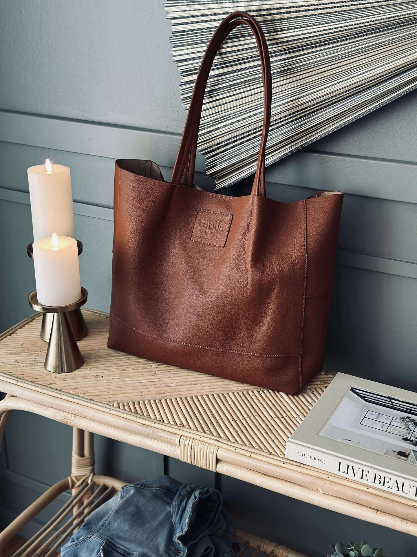 Shopper Daily i mjukt läder - Cognac