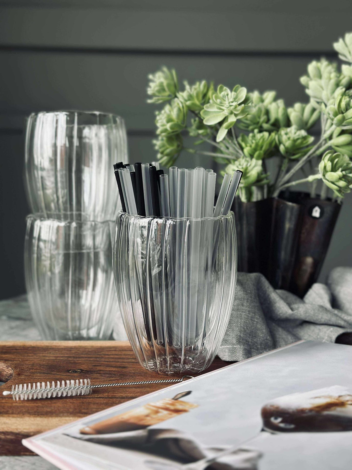 Korta sugrör för cocktails - 50 st. Återanvändbara