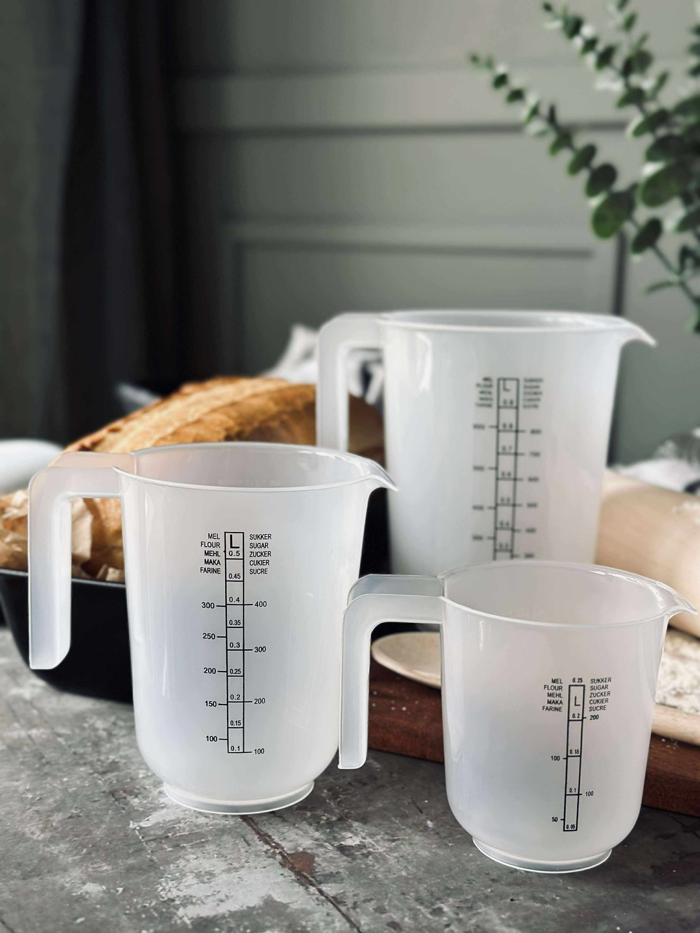 Måttkannor - Set med 3 st.