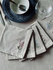 Munservetter flower broderi - Paket med 4 st