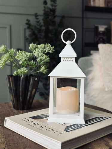 Lanterne m. Timer - White