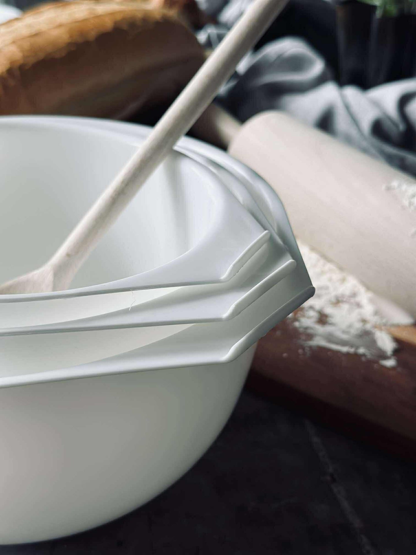 Vita Rörskålar - Set om 3 st.