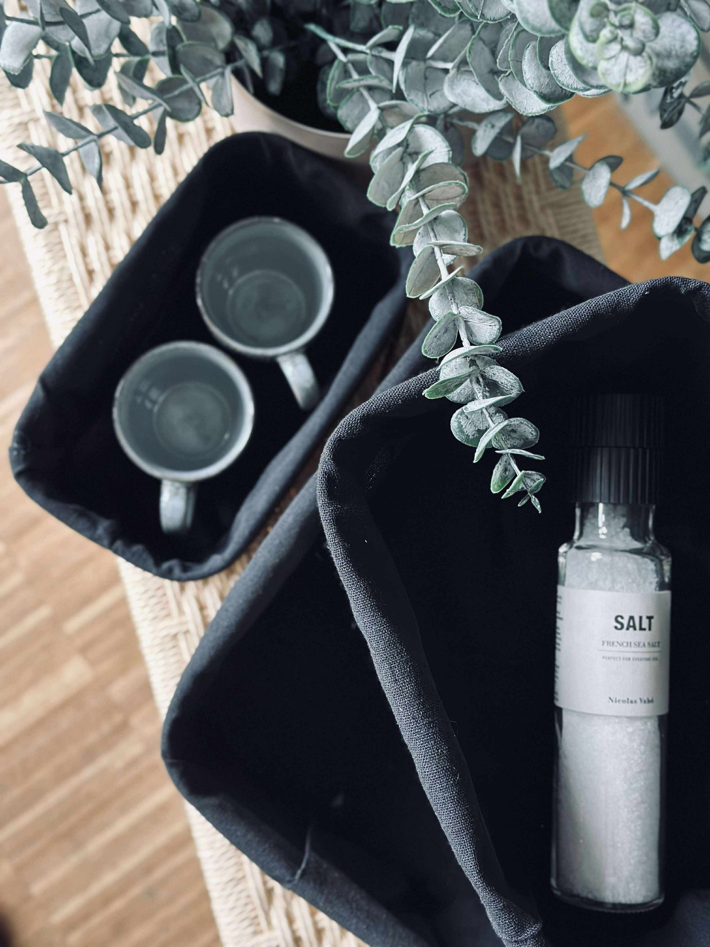 Korgar 3 st - Bambu svart