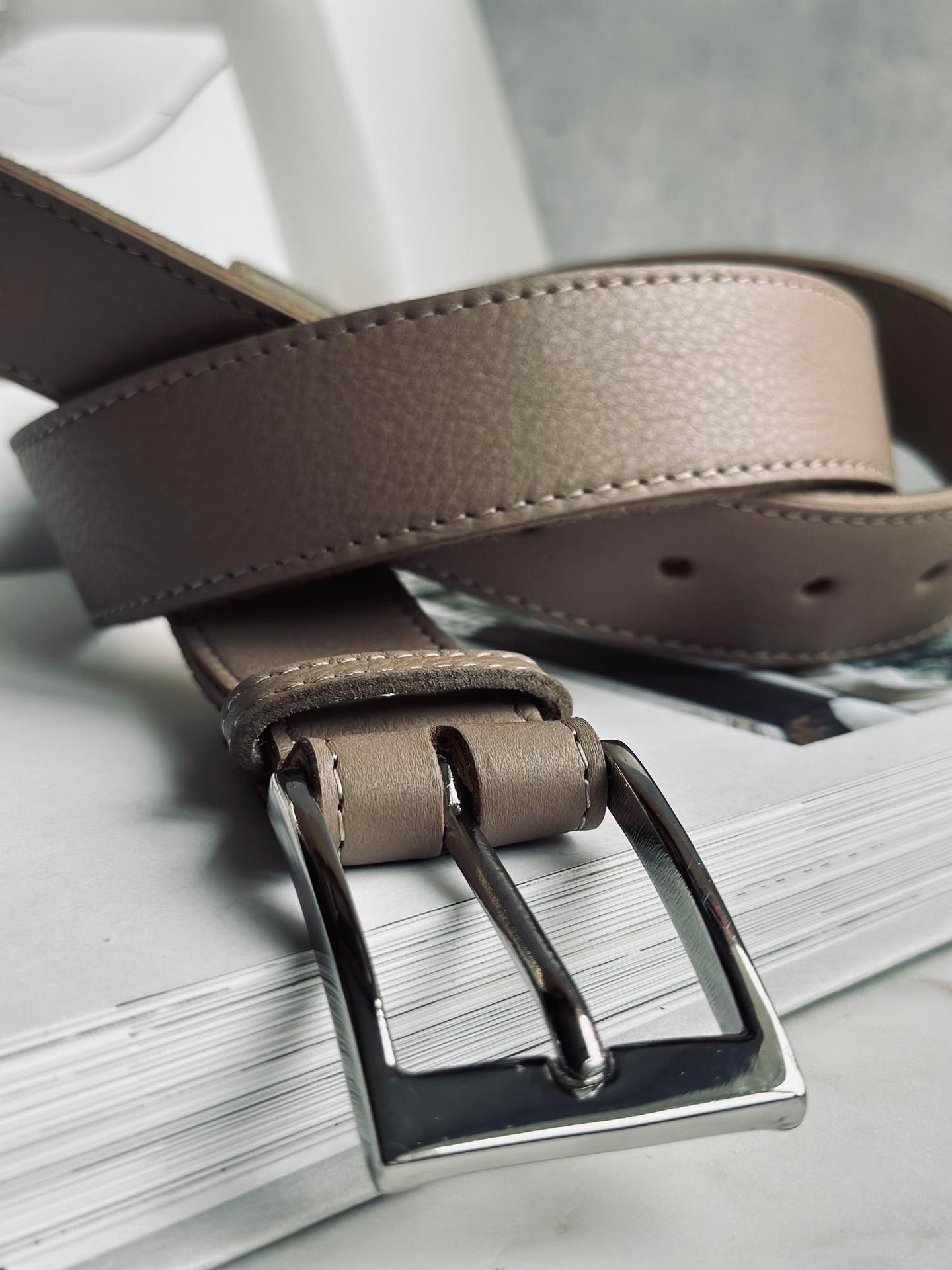 Bälte 3,5 cm - Dusty taupe