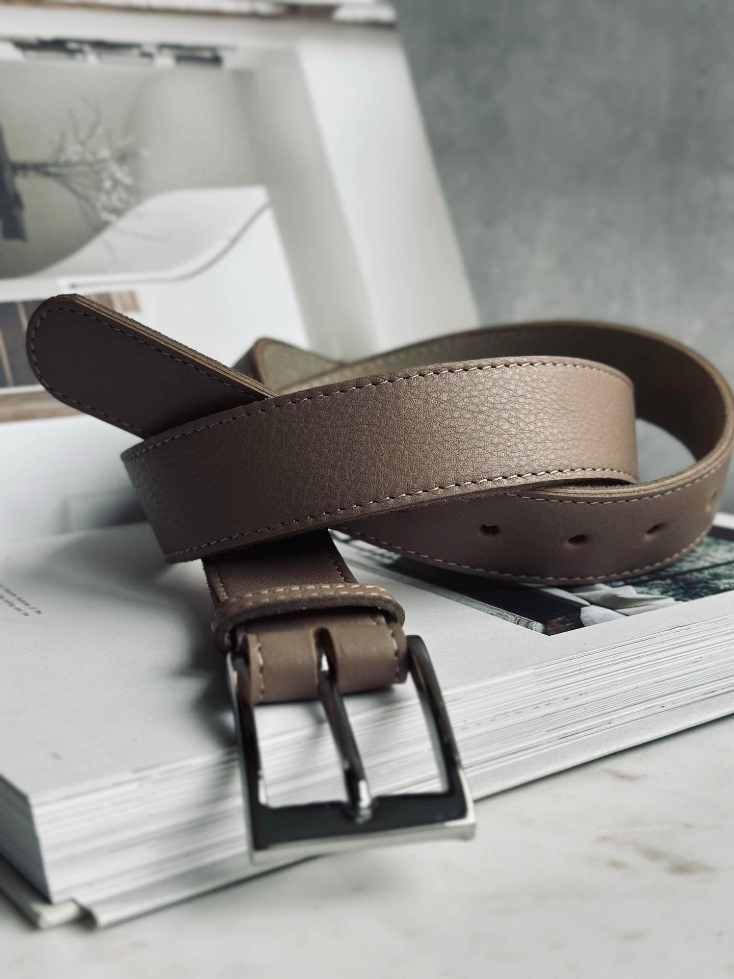 Bälte 3,5 cm - Dusty taupe