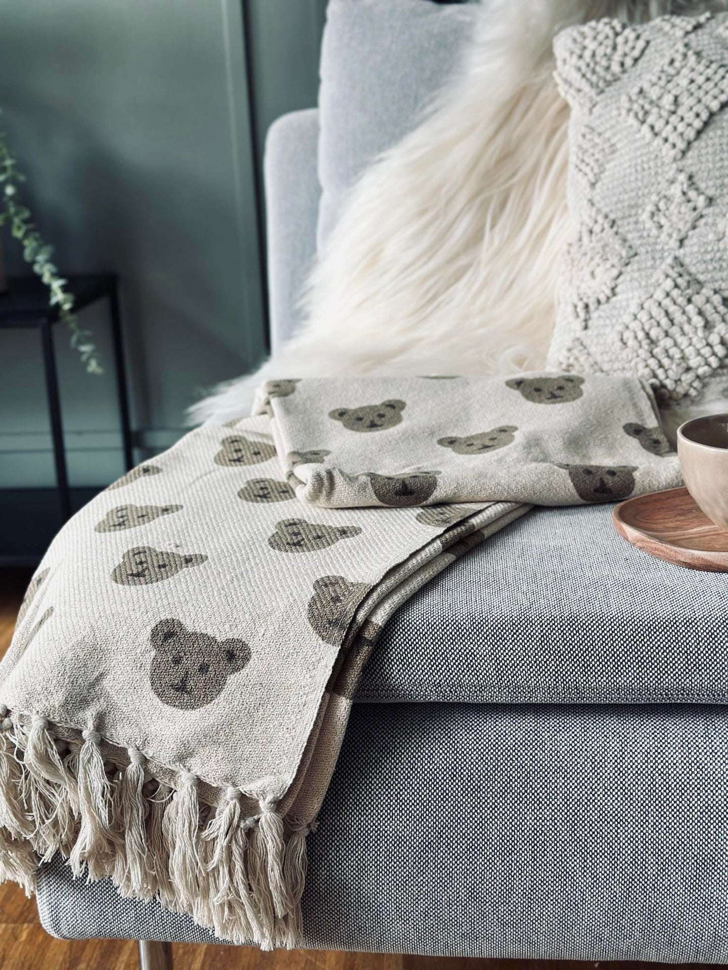 Pläd återvunnen bomull - Teddy