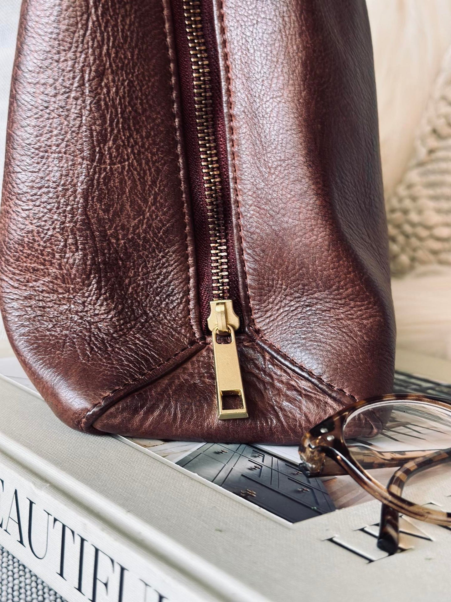 Axelväska - Brandy leather