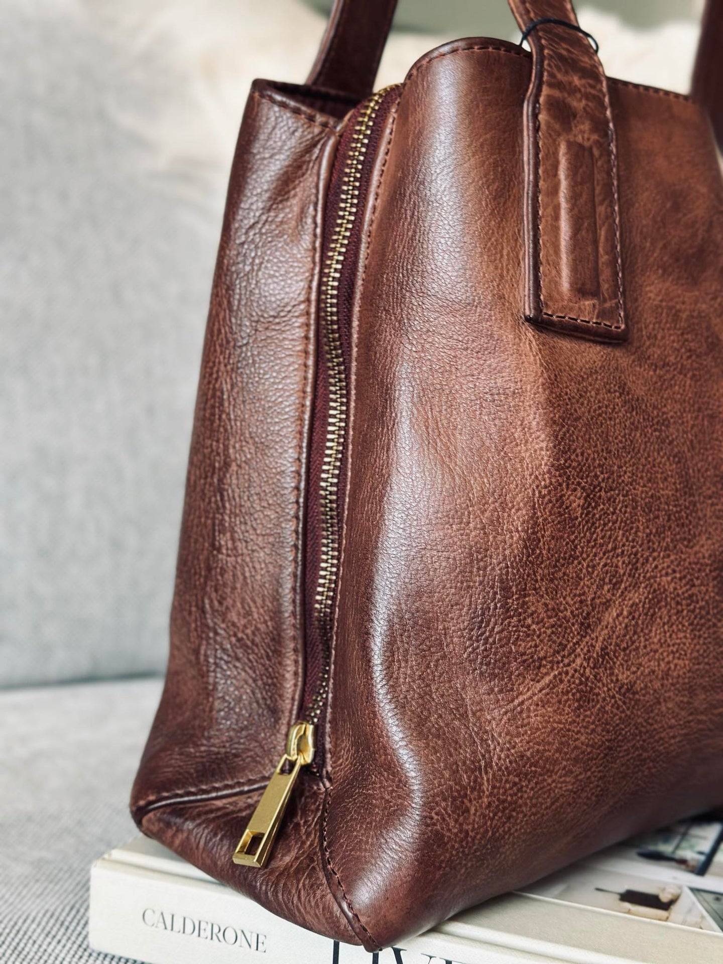 Axelväska - Brandy leather