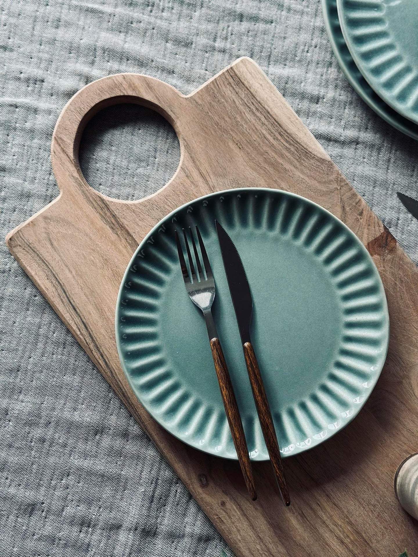 Skärbräda med runt handtag 50x25