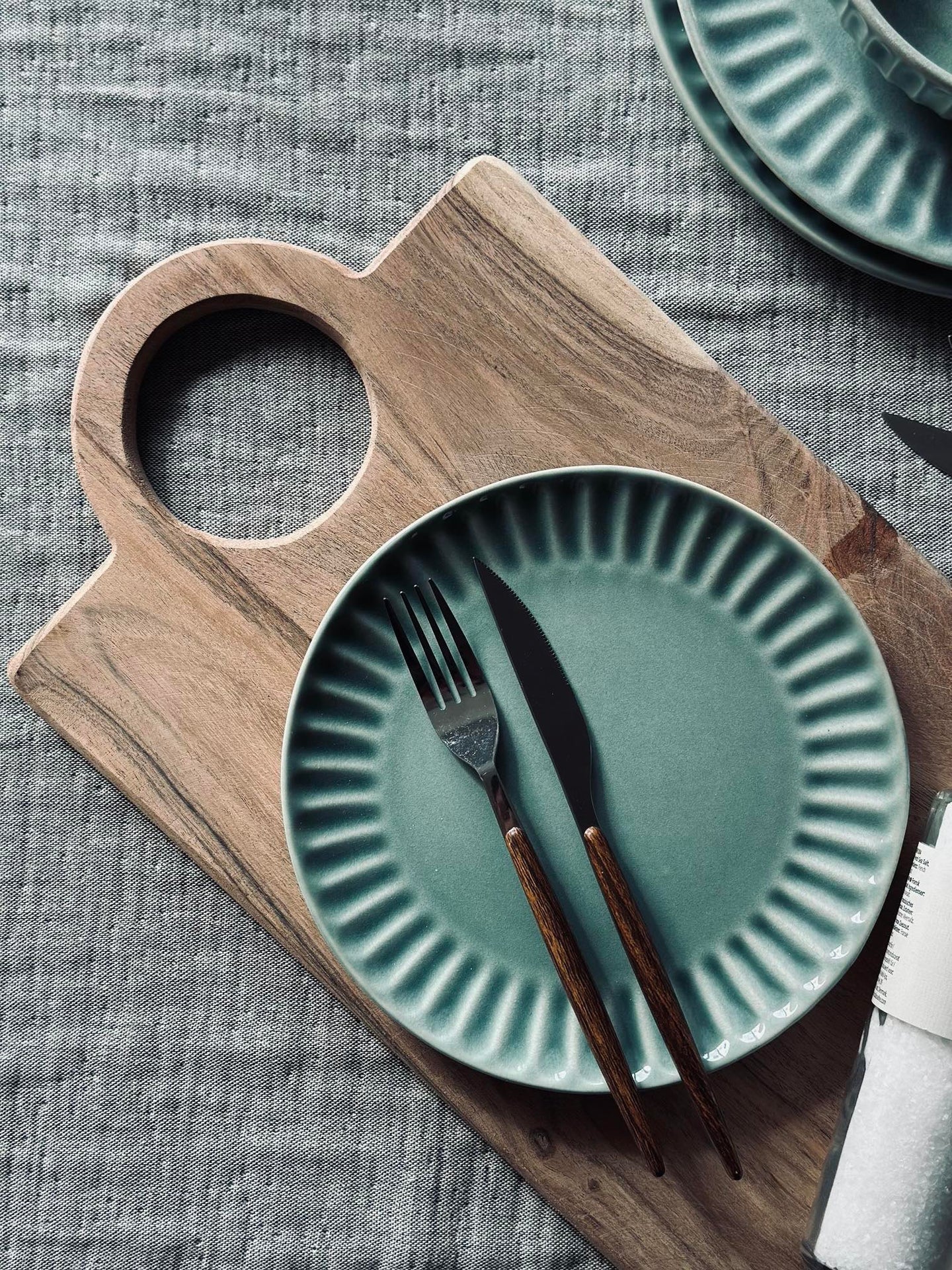 Skärbräda med runt handtag 50x25