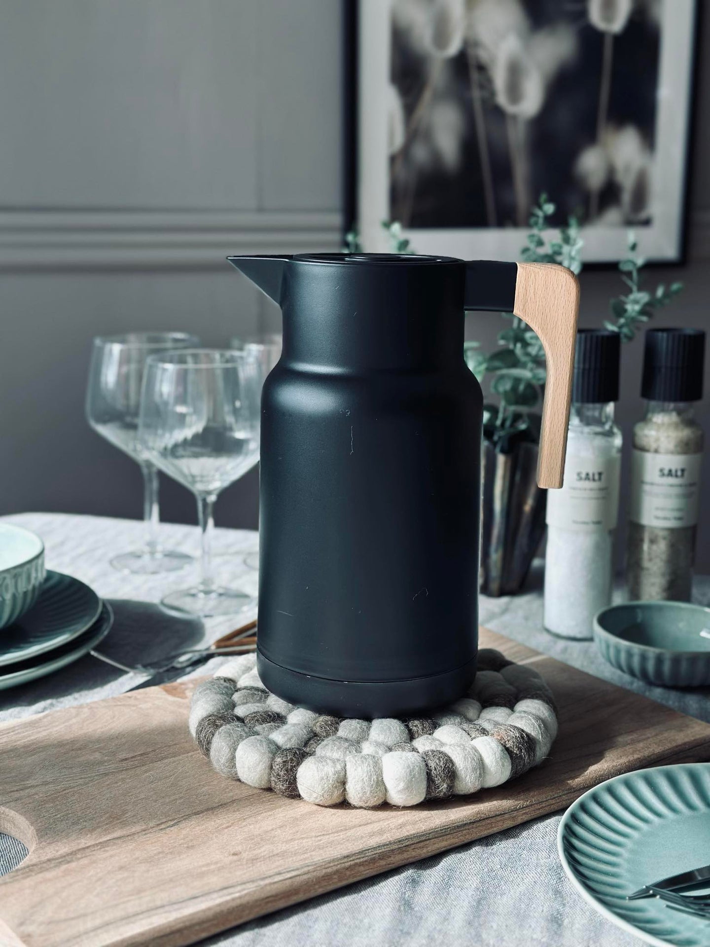 Grytunderlägg DOTS - Natur / brun ull