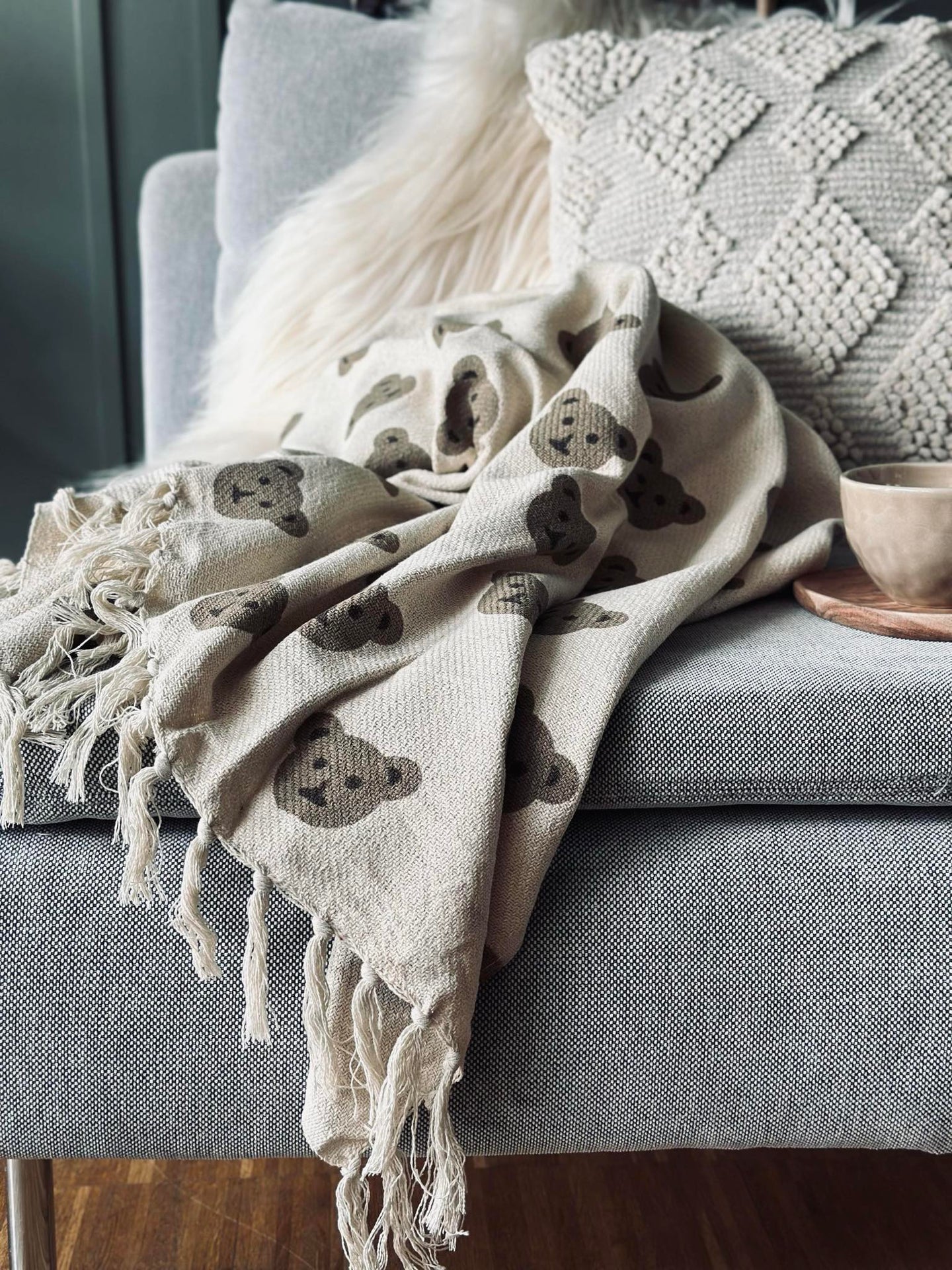 Pläd återvunnen bomull - Teddy