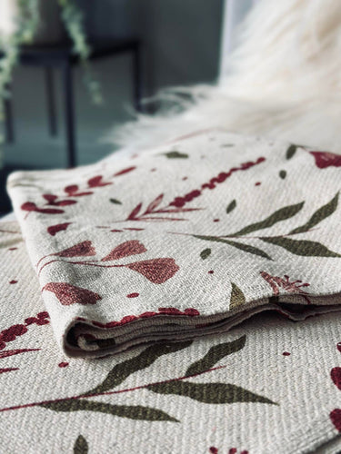 Pläd återvunnen bomull - Flora