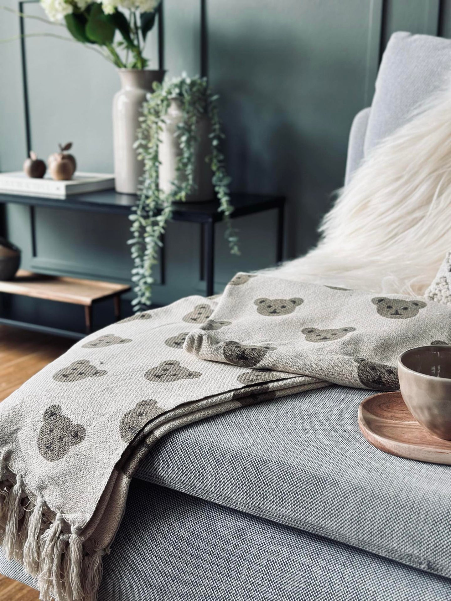 Pläd återvunnen bomull - Teddy