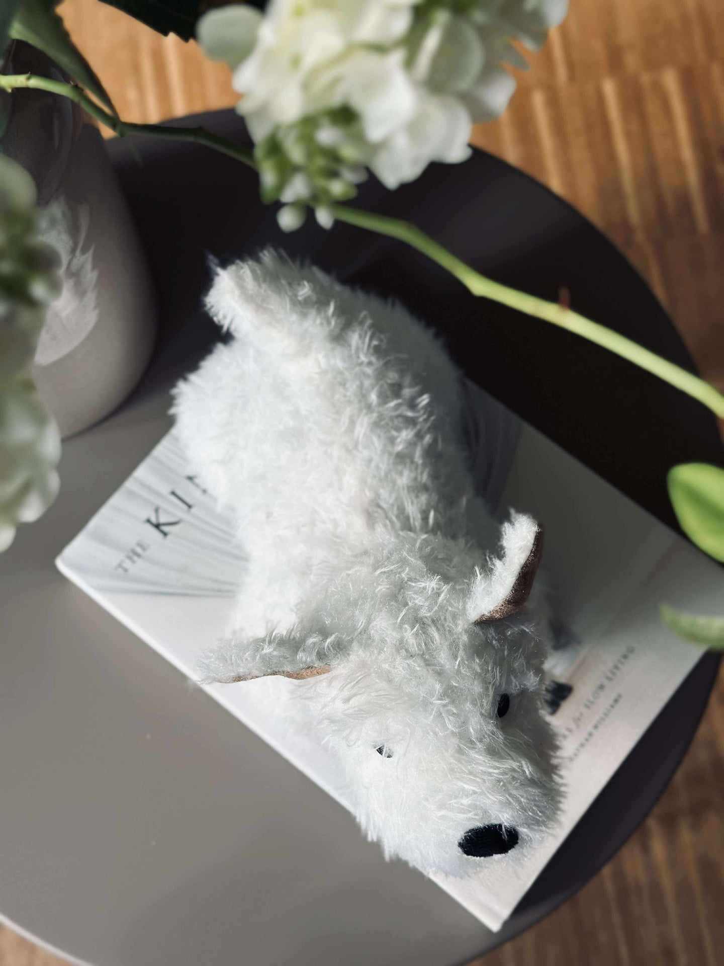 Dörrstopp Plyschhund - Vit
