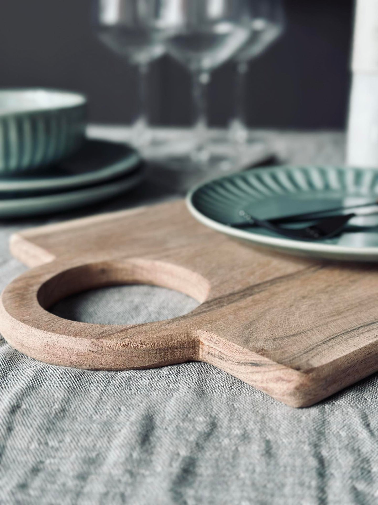 Skärbräda med runt handtag 50x25