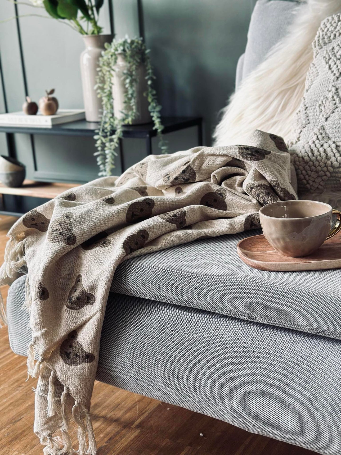 Pläd återvunnen bomull - Teddy