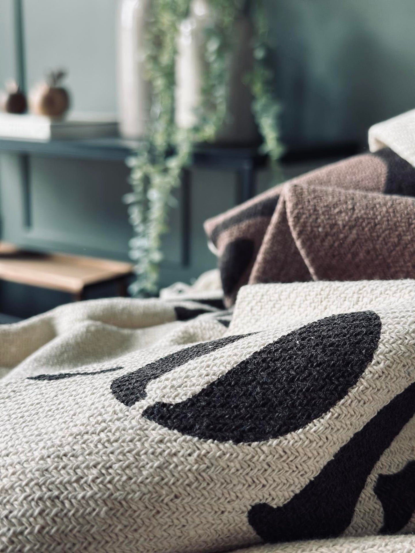 Pläd återvunnen bomull - Kaffe