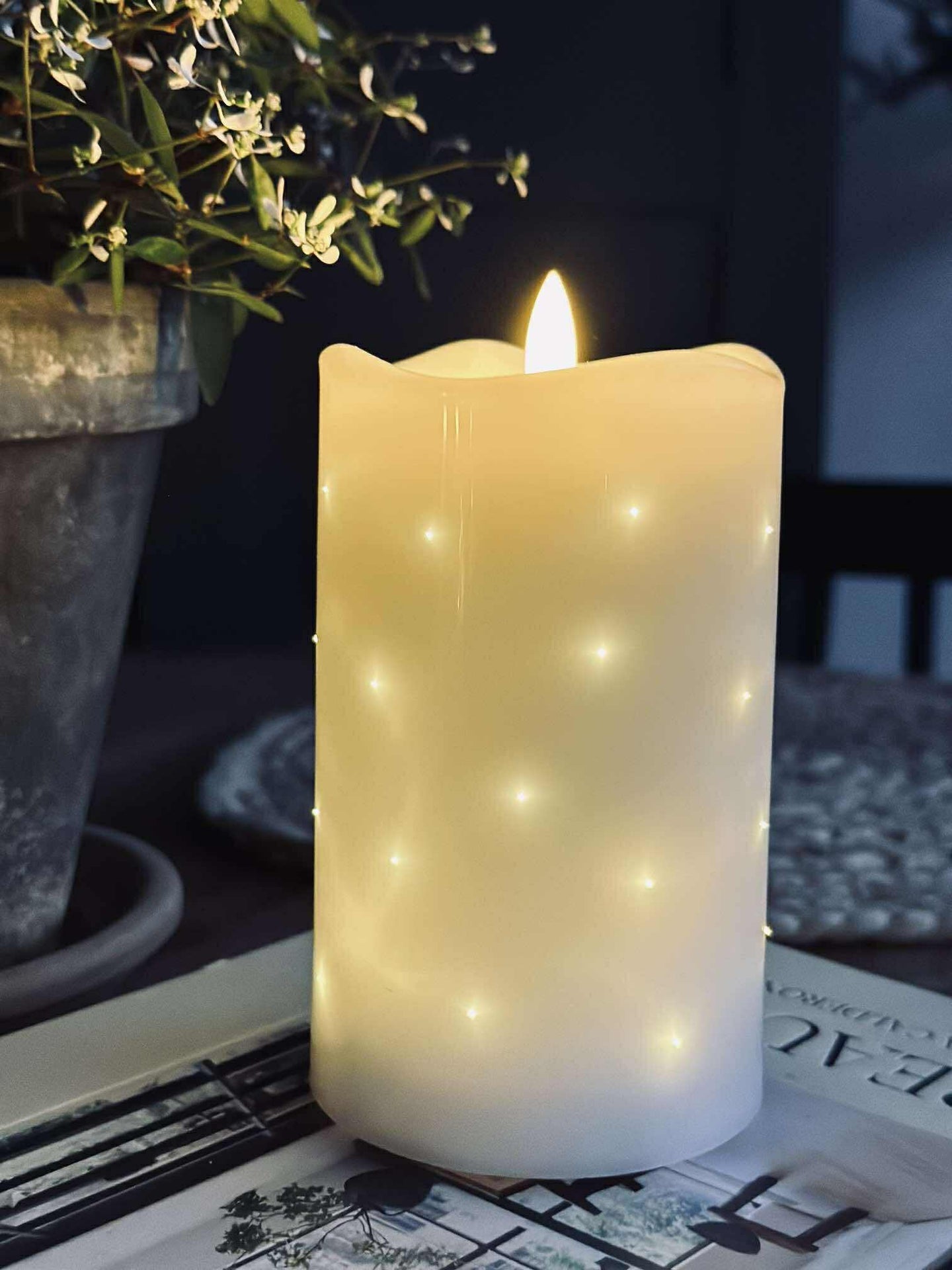 LED-blockljus vit TWINKLE - 12,5cm