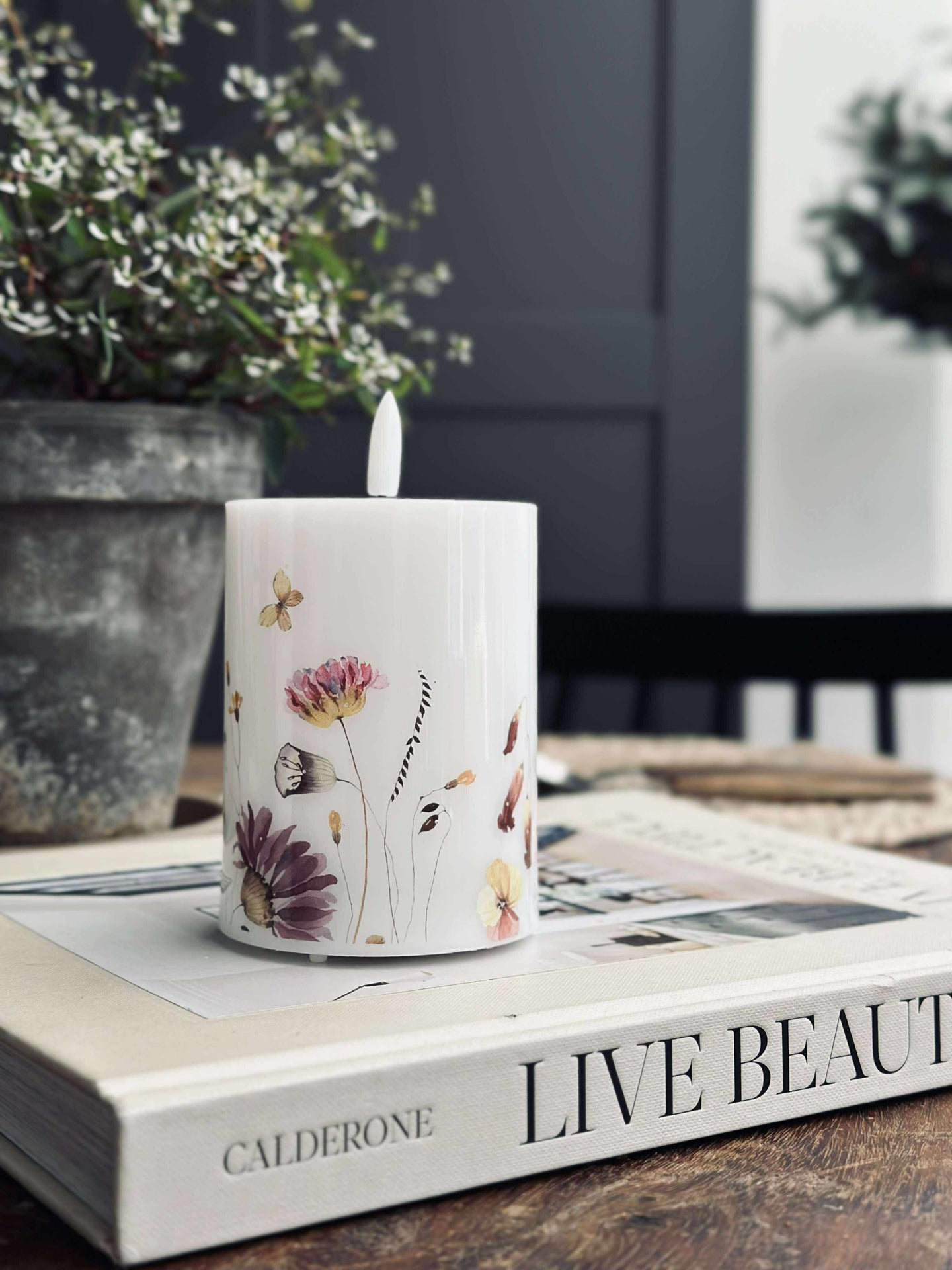 LED-blockljus Twinkle flora