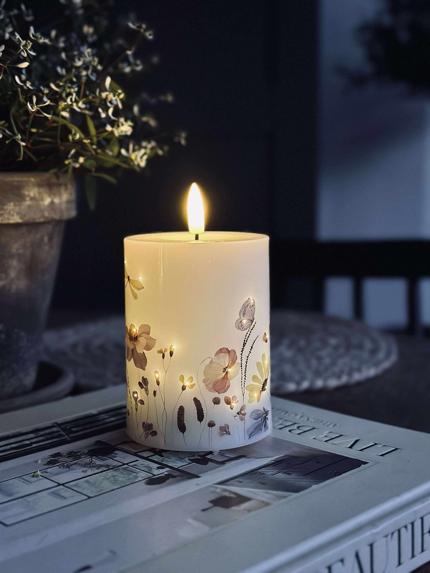 LED Blockljus Twinkle flora