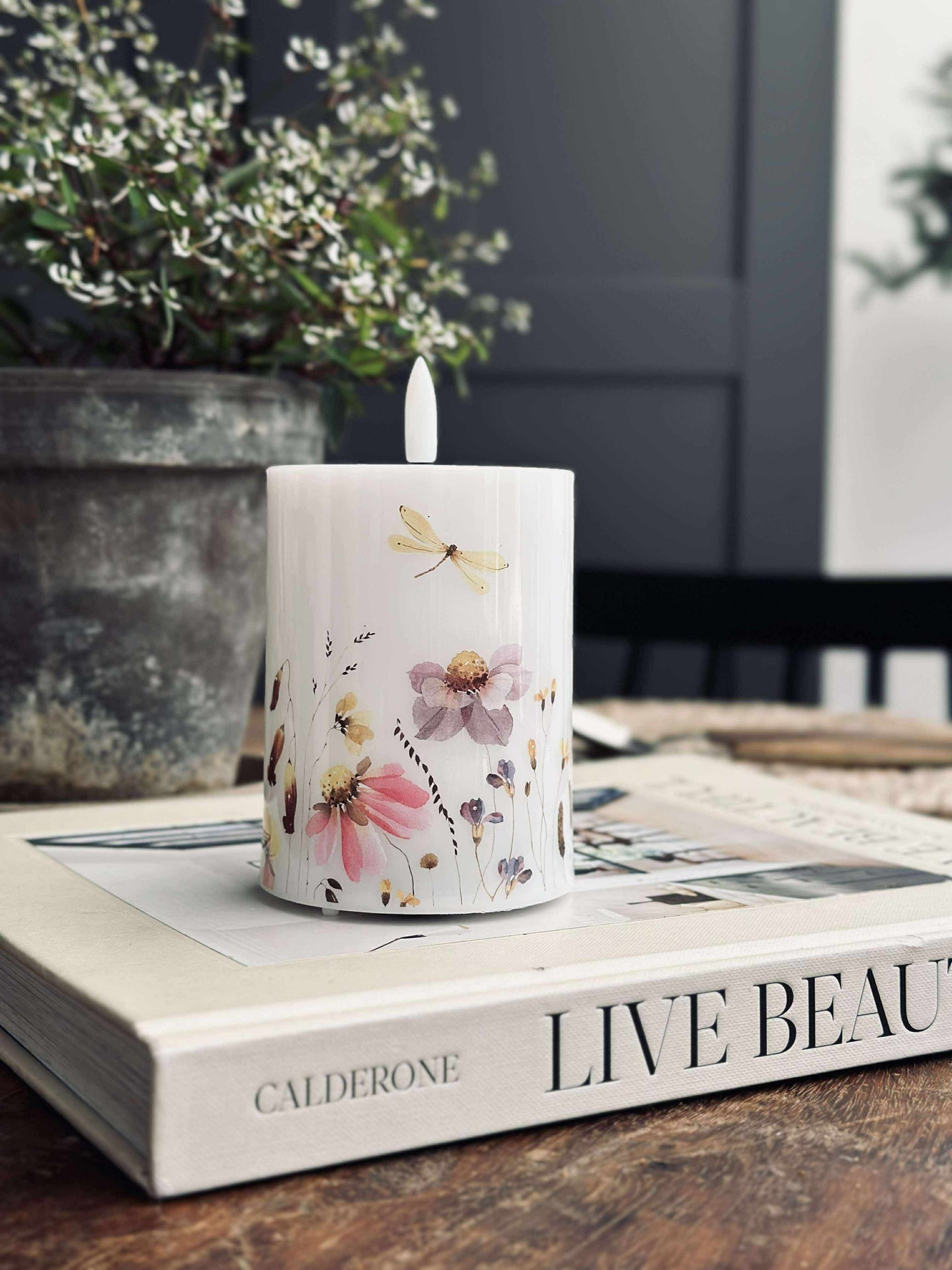 LED-blockljus Twinkle flora