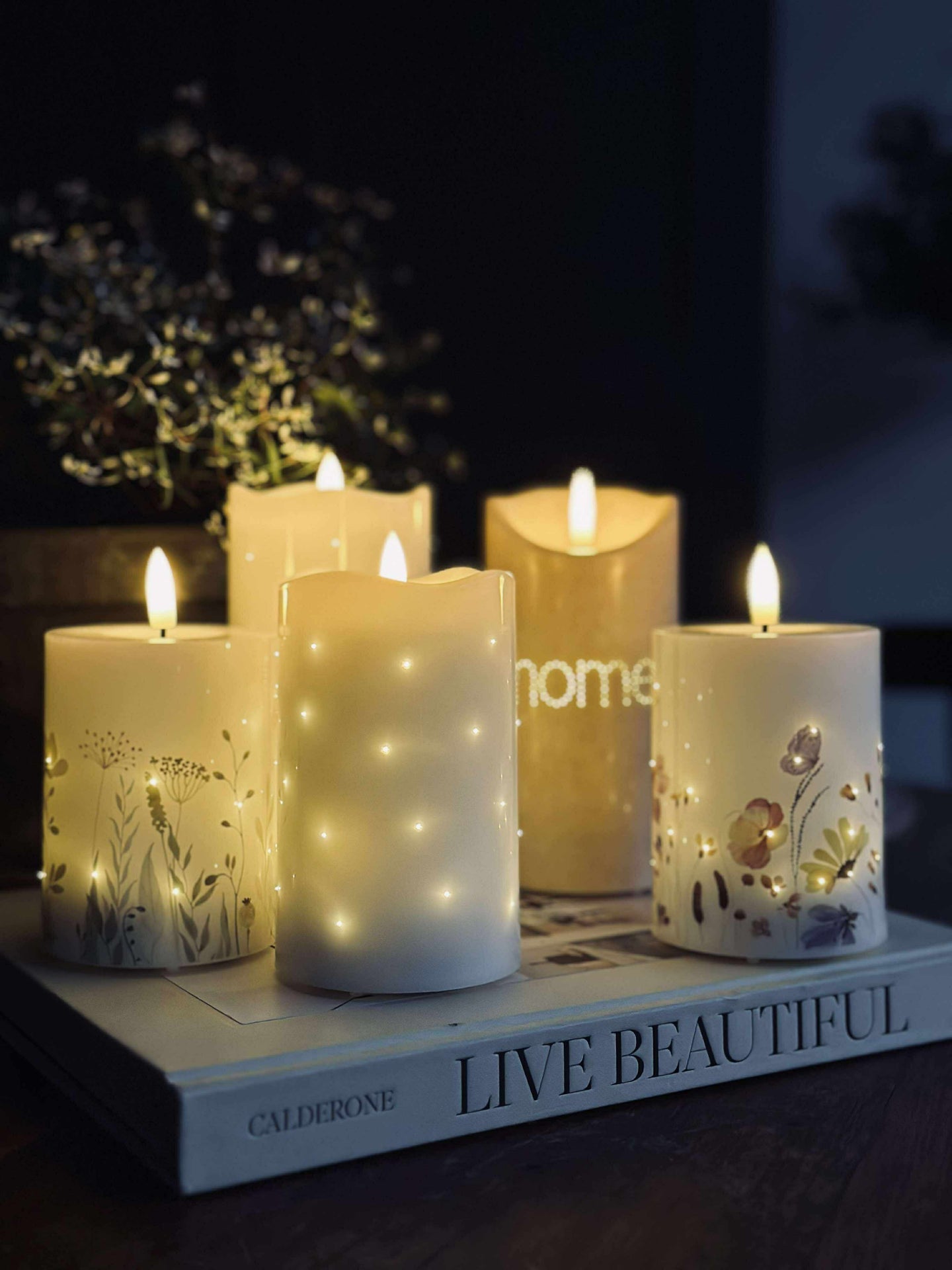 LED-blockljus Twinkle flora