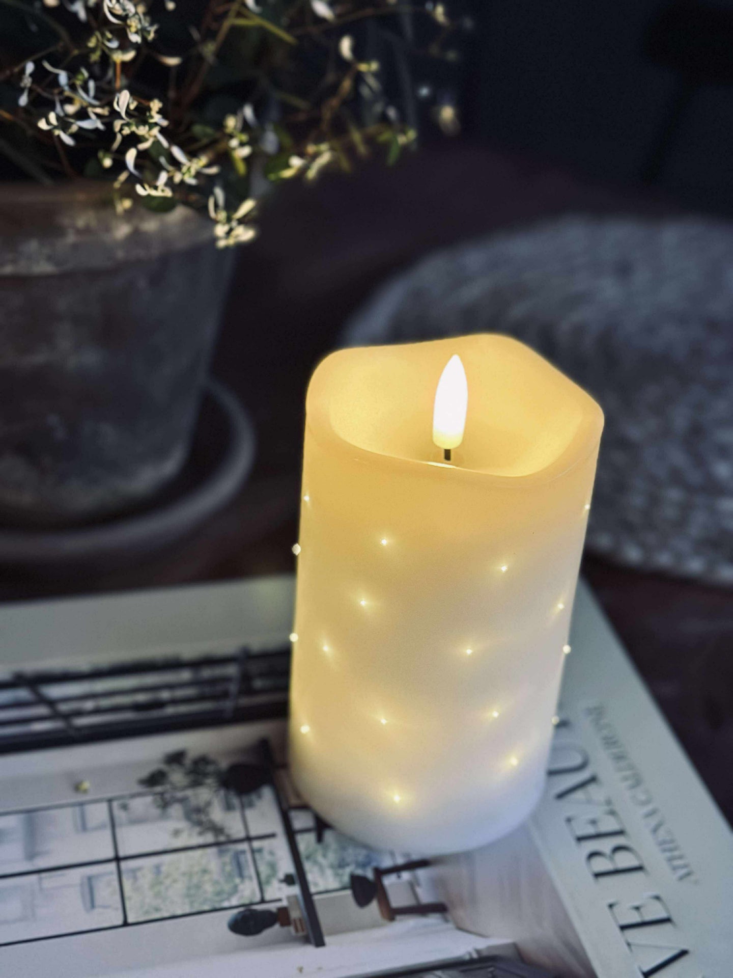 LED-blockljus vit TWINKLE - 12,5cm