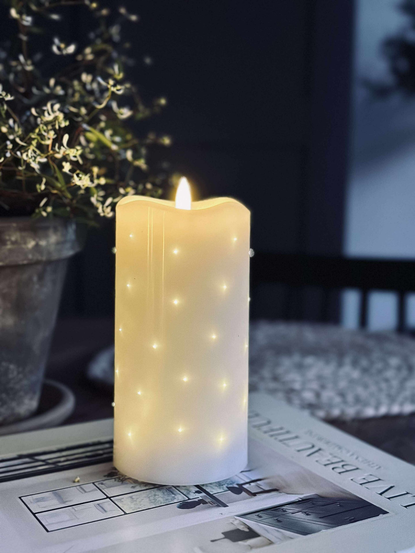 LED Blockljus White TWINKLE 15cm