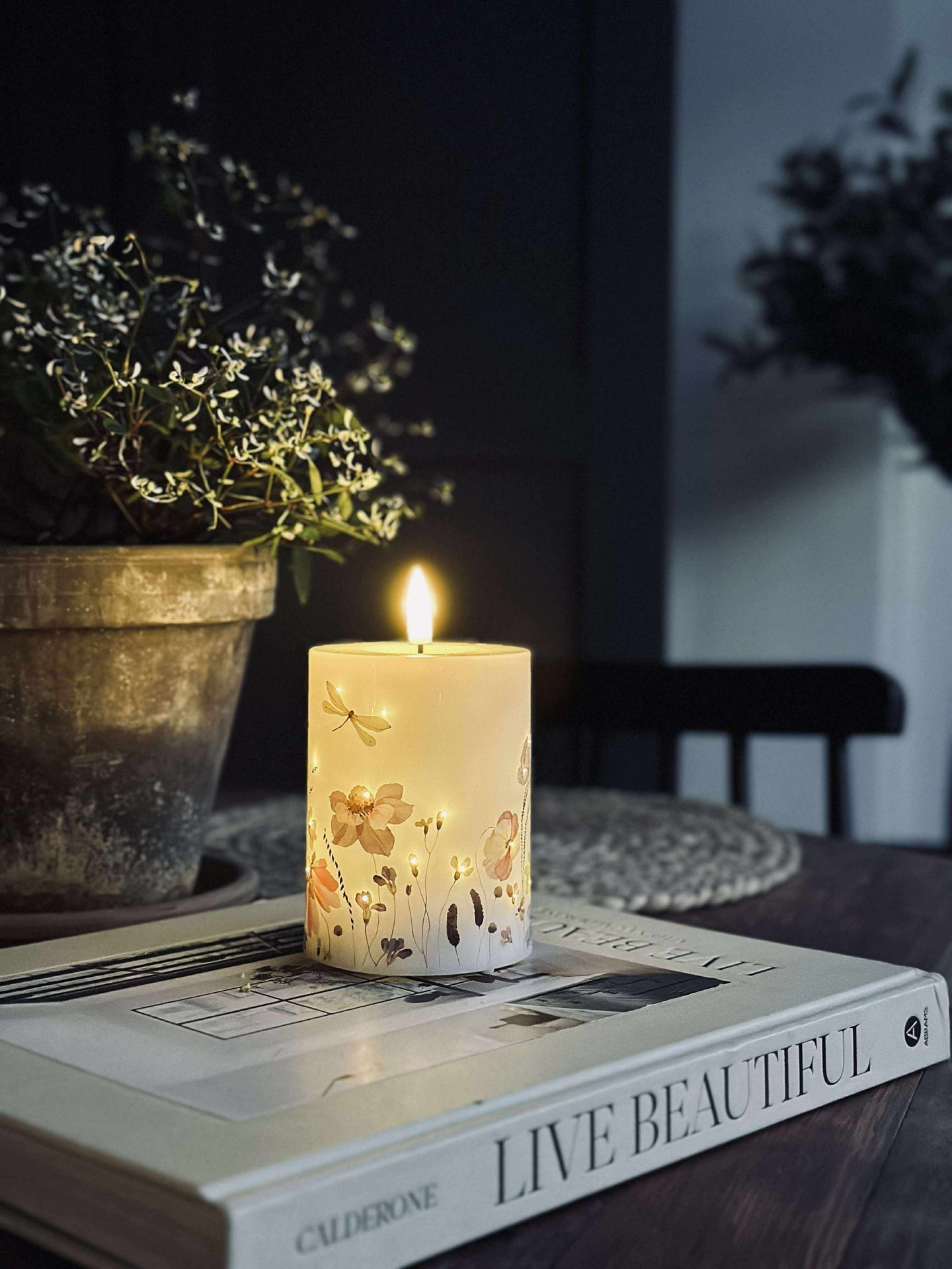 LED-blockljus Twinkle flora
