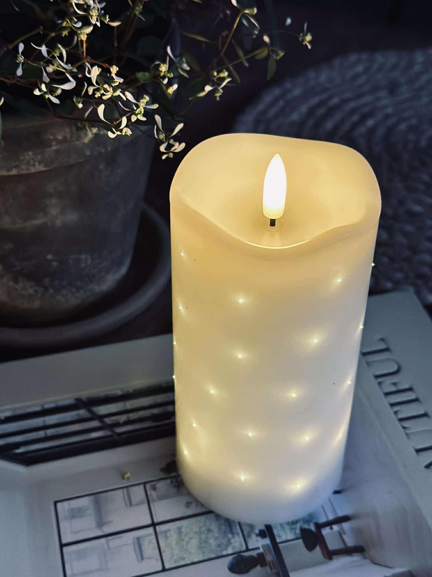LED Blockljus White TWINKLE 15cm