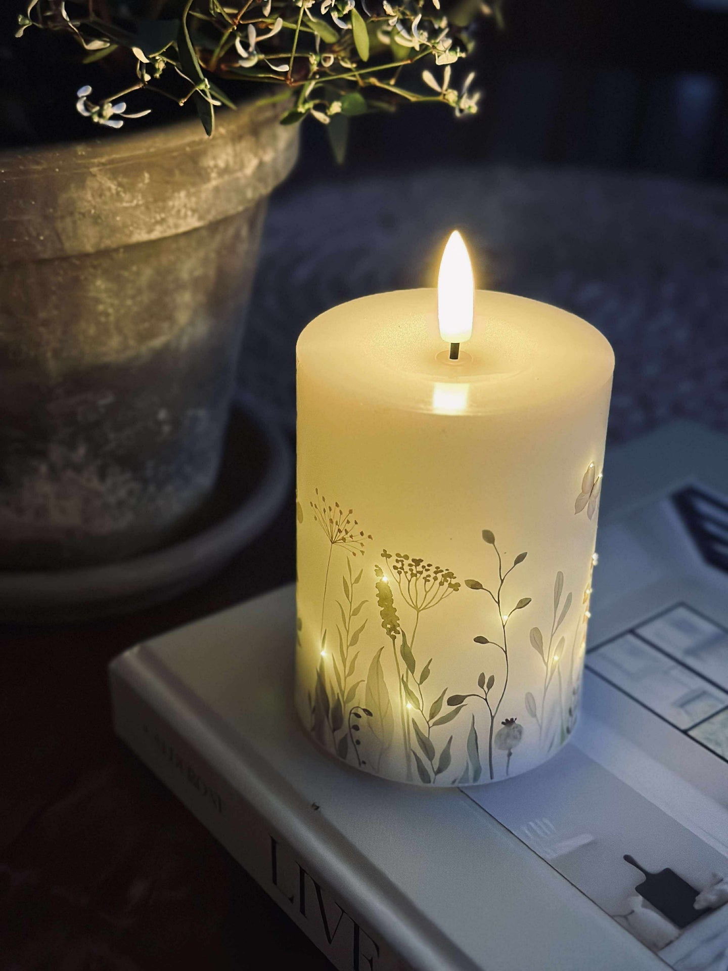 LED-blockljus Twinkle wild flora