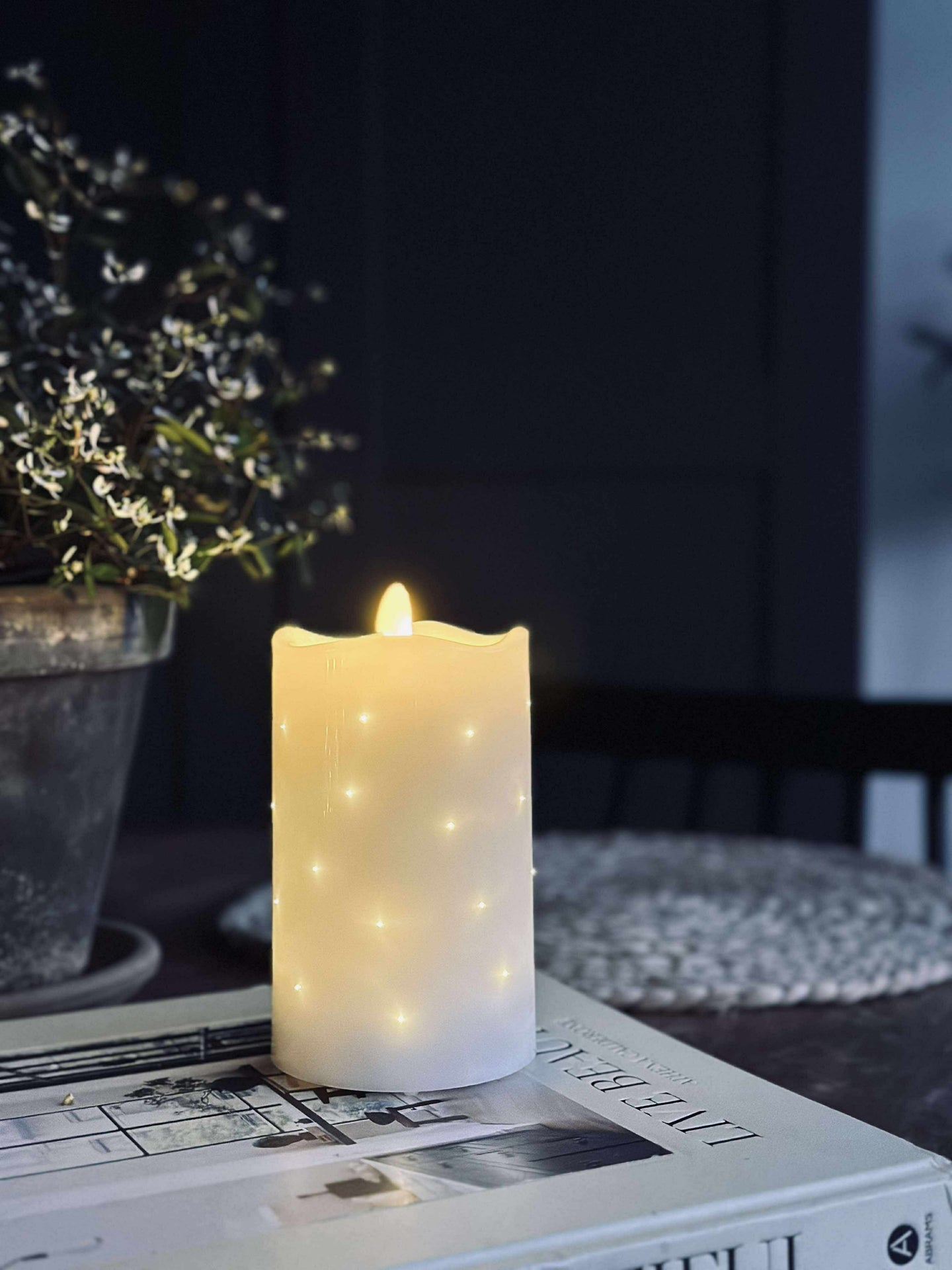 LED-blockljus vit TWINKLE - 12,5cm