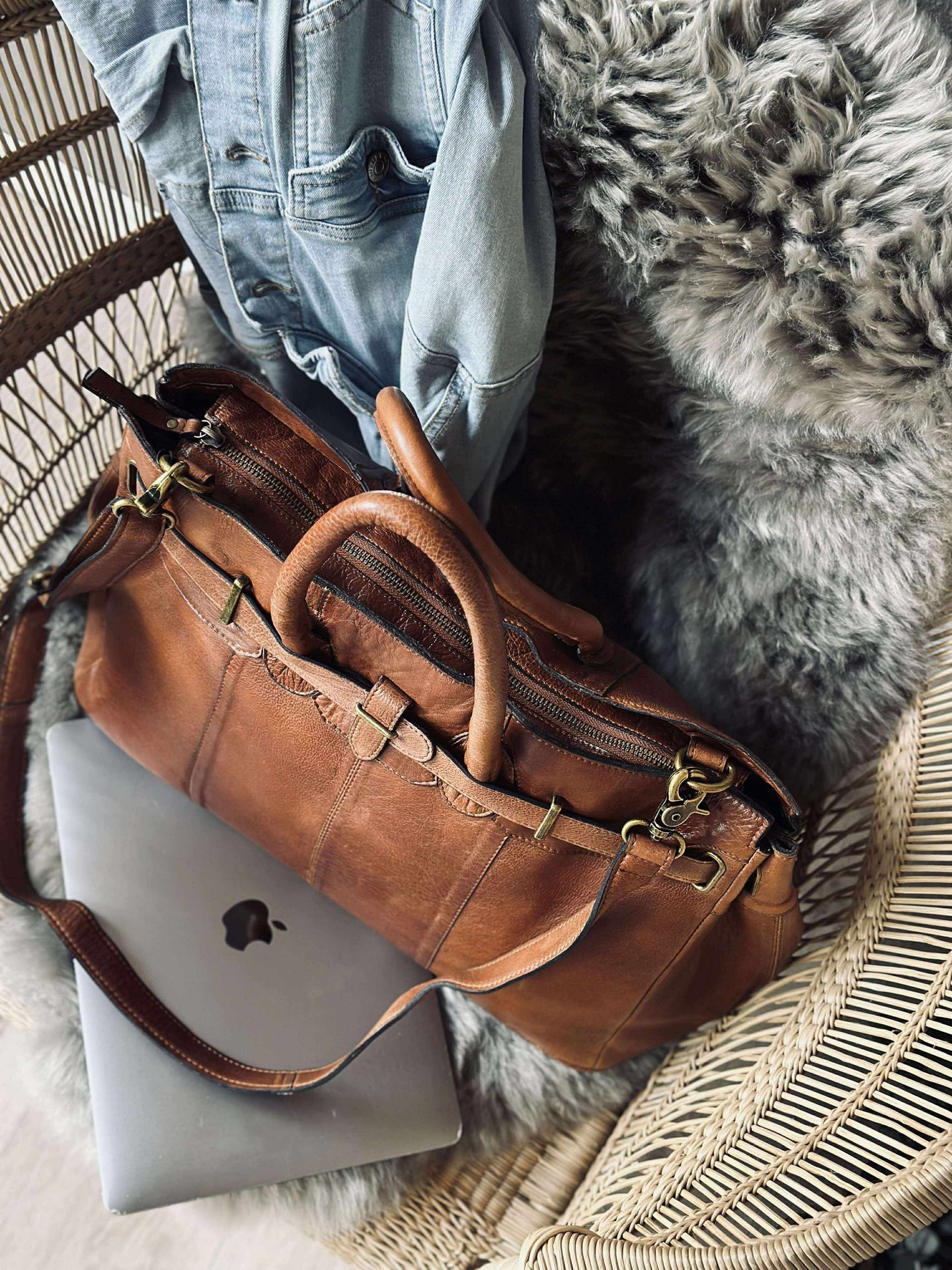 Arbetväska Mada Stor valnöt