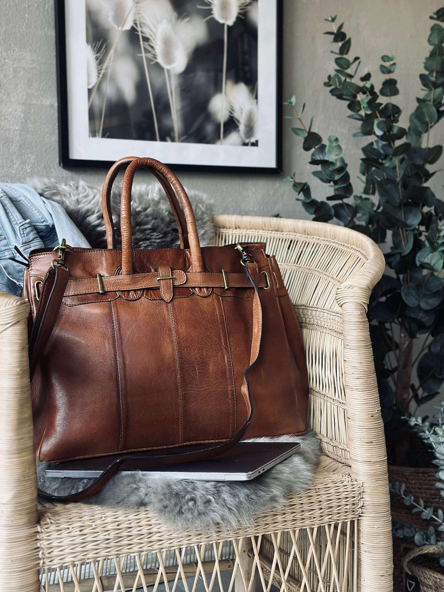 Arbetväska Mada Stor valnöt