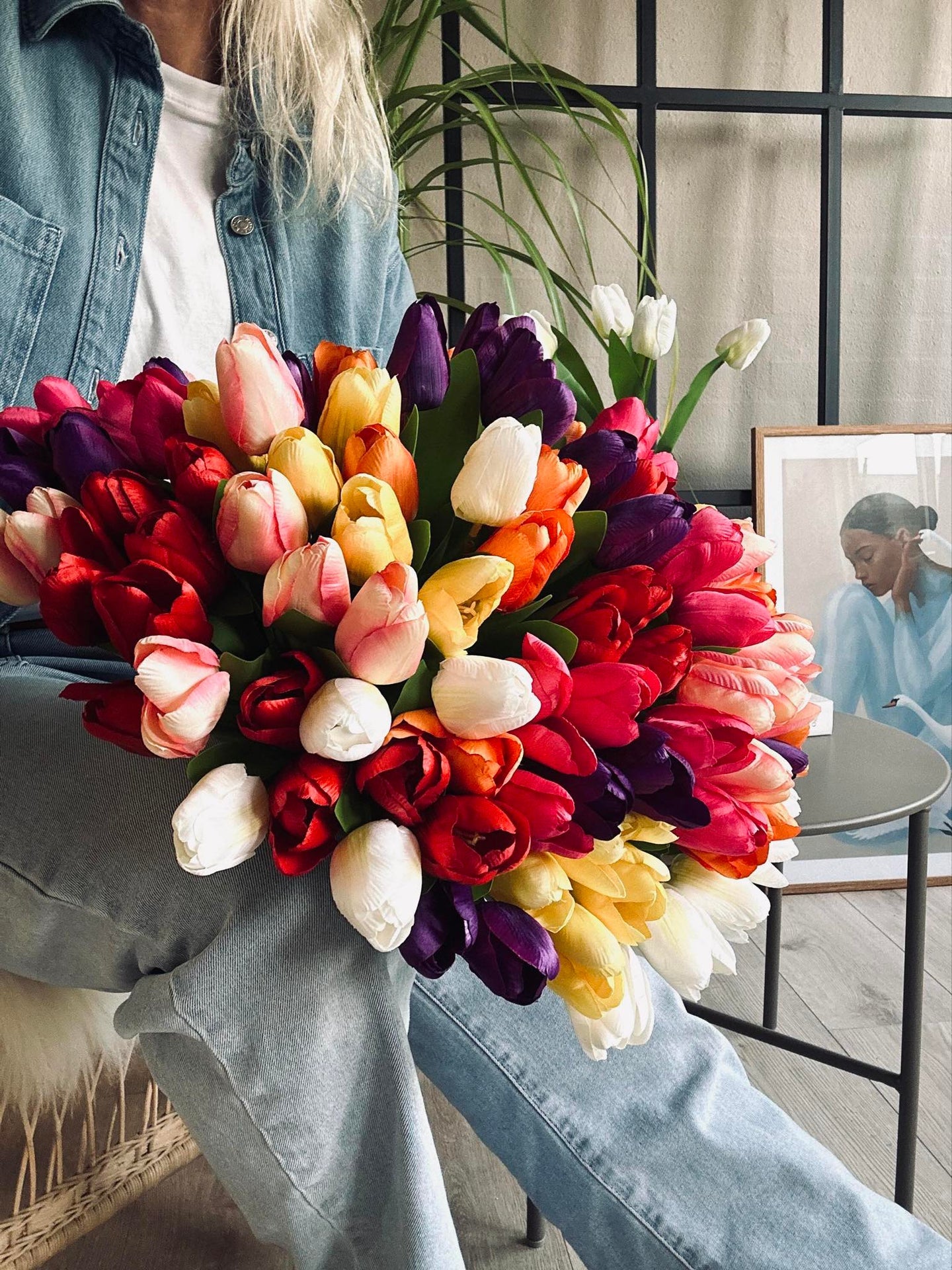 Tulpaner i silkeslook – Flera färger